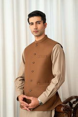 Camel Brown Suiting Waistcoat W-2025