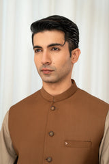 Camel Brown Suiting Waistcoat W-2025