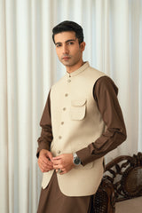 Cream Suiting Waistcoat W-2026
