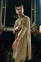 Golden Embroidered Kurta Trouser FD-5074