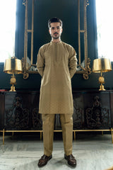 Golden Embroidered Kurta Trouser FD-5074