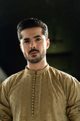 Golden Embroidered Kurta Trouser FD-5074