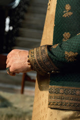 Bottle Green Embroidered Front Open Jacket PC-670