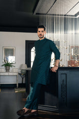 Teal Green Embroidered Kurta Trouser FD-5075
