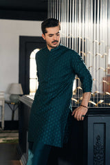 Teal Green Embroidered Kurta Trouser FD-5075