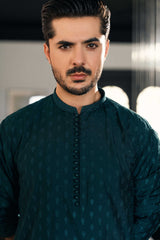 Teal Green Embroidered Kurta Trouser FD-5075