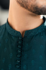 Teal Green Embroidered Kurta Trouser FD-5075
