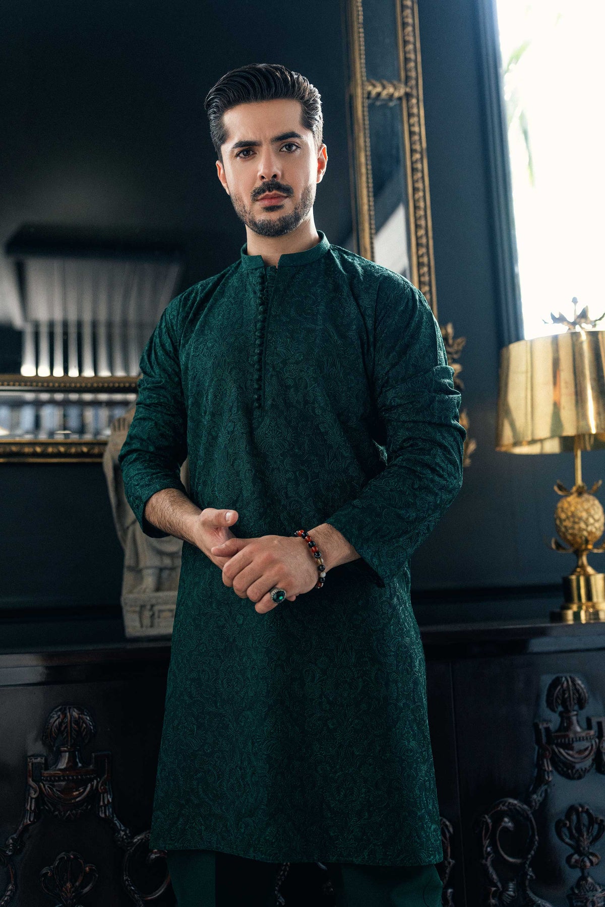 Green Embroidered Kurta Trouser FD-5073