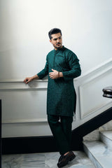 Green Embroidered Kurta Trouser FD-5073