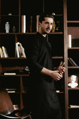 Black Embroidered Kurta Trouser Kurta FD-5071