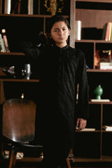 Black Embroidered Kurta Trouser K-3721