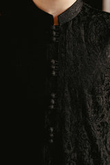 Black Embroidered Kurta Trouser K-3721