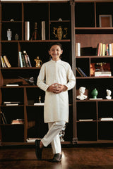 White Embroidered Kurta Trouser kids K-3727