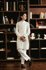 White Embroidered Kurta Trouser kids K-3727