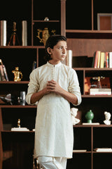 White Embroidered Kurta Trouser kids K-3727