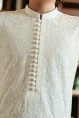 White Embroidered Kurta Trouser kids K-3727