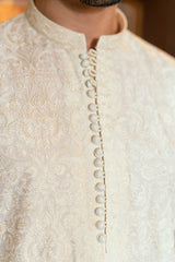 Cream Embroidered Kurta Trouser FD-5072