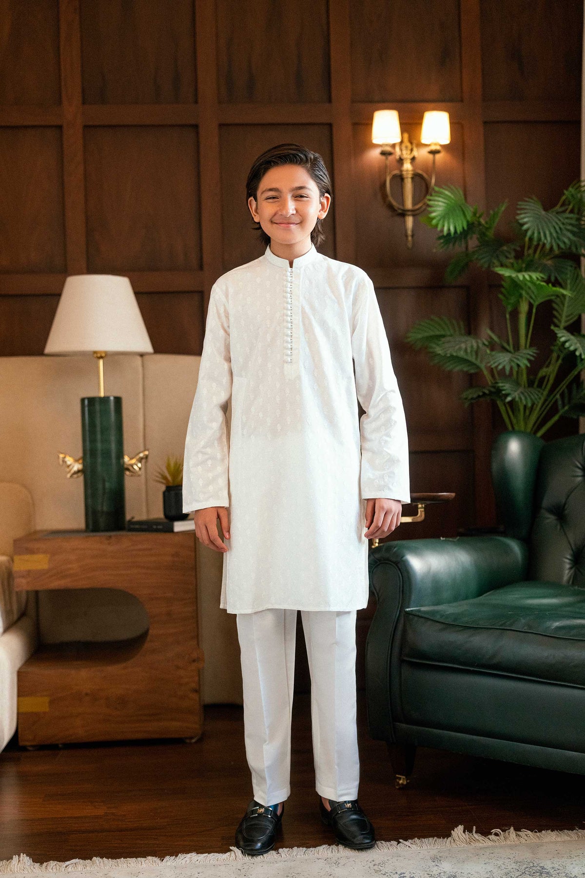 Off-White Embroidered Kurta Trouser K-3726