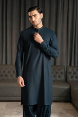Gray Blue Embroidered Kameez Shalwar S5-36
