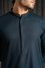 Gray Blue Embroidered Kameez Shalwar S5-36