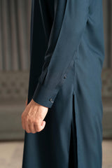 Gray Blue Embroidered Kameez Shalwar S5-36