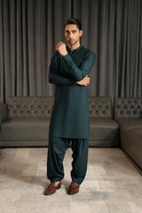 Tale Green Embroidered Kameez Shalwar S5-39