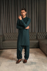 Tale Green Embroidered Kameez Shalwar S5-39
