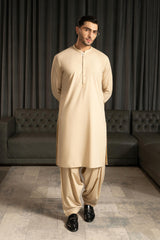 Camel Embroidered Kameez Shalwar S5-15