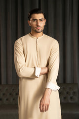 Camel Embroidered Kameez Shalwar S5-15