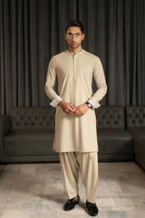 Ivory Embroidered Kameez Shalwar S5-22