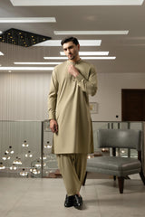 Fawn Embroidered Kameez Shalwar S5-24