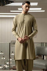 Fawn Embroidered Kameez Shalwar S5-24