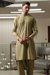 Fawn Embroidered Kameez Shalwar S5-24