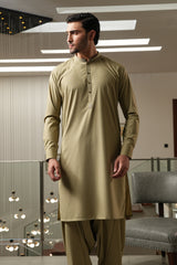 Fawn Embroidered Kameez Shalwar S5-24