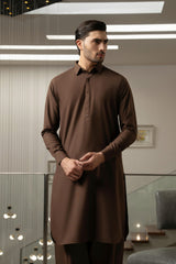Brown Plain Kameez Shalwar S5-26