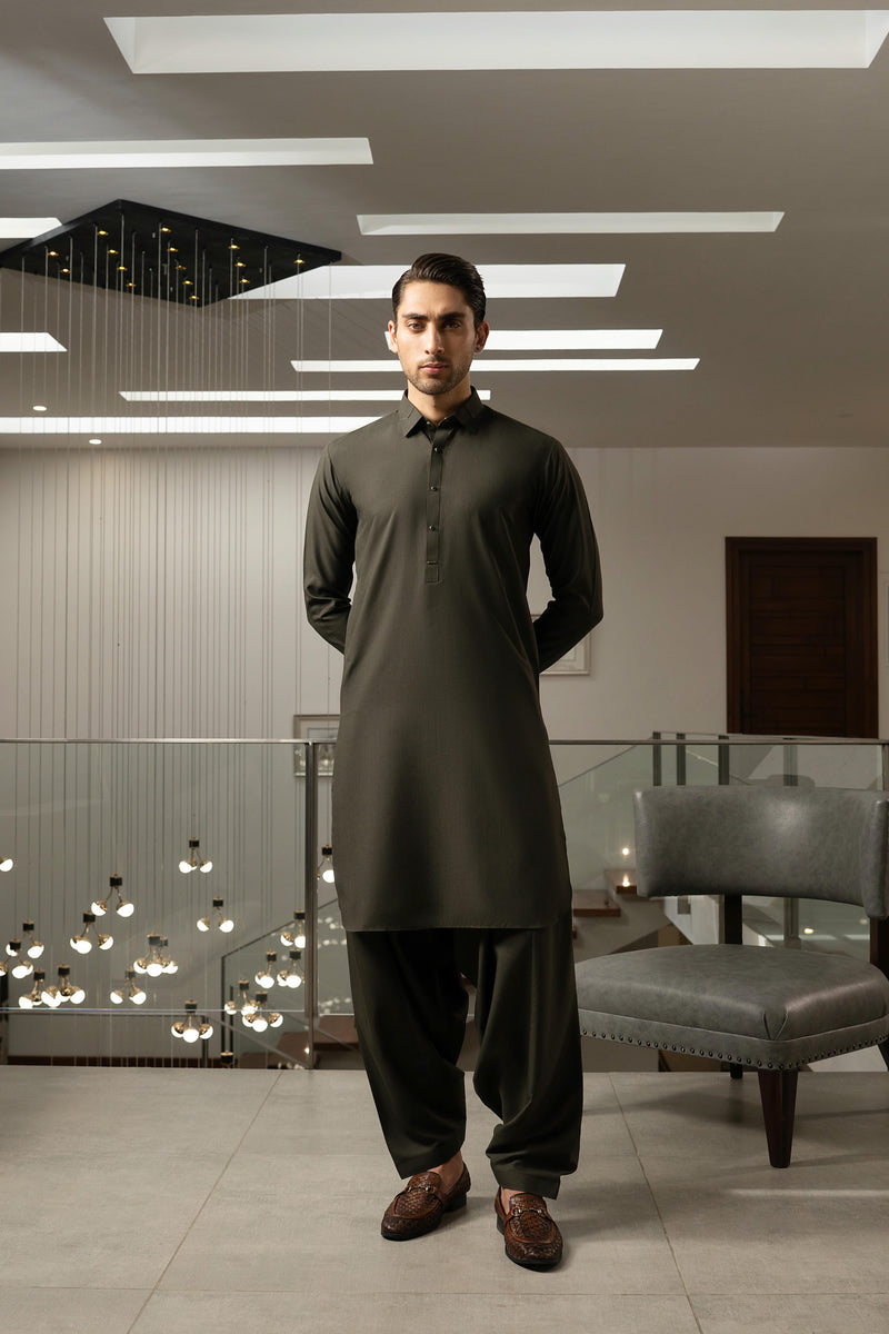 Green Plain Kameez Shalwar S5-31