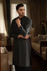 Dark Gray Contrast Kameez Shalwar S5-14
