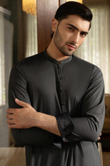 Dark Gray Contrast Kameez Shalwar S5-14