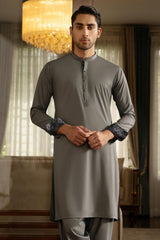 Gray Contrast Kameez Shalwar S5-12