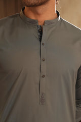 Gray Embroidered Kameez Shalwar S5-12