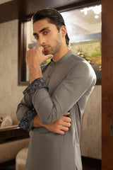 Gray Contrast Kameez Shalwar S5-12