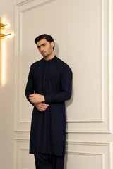 Blue Embroidered Kameez Shalwar S5-33