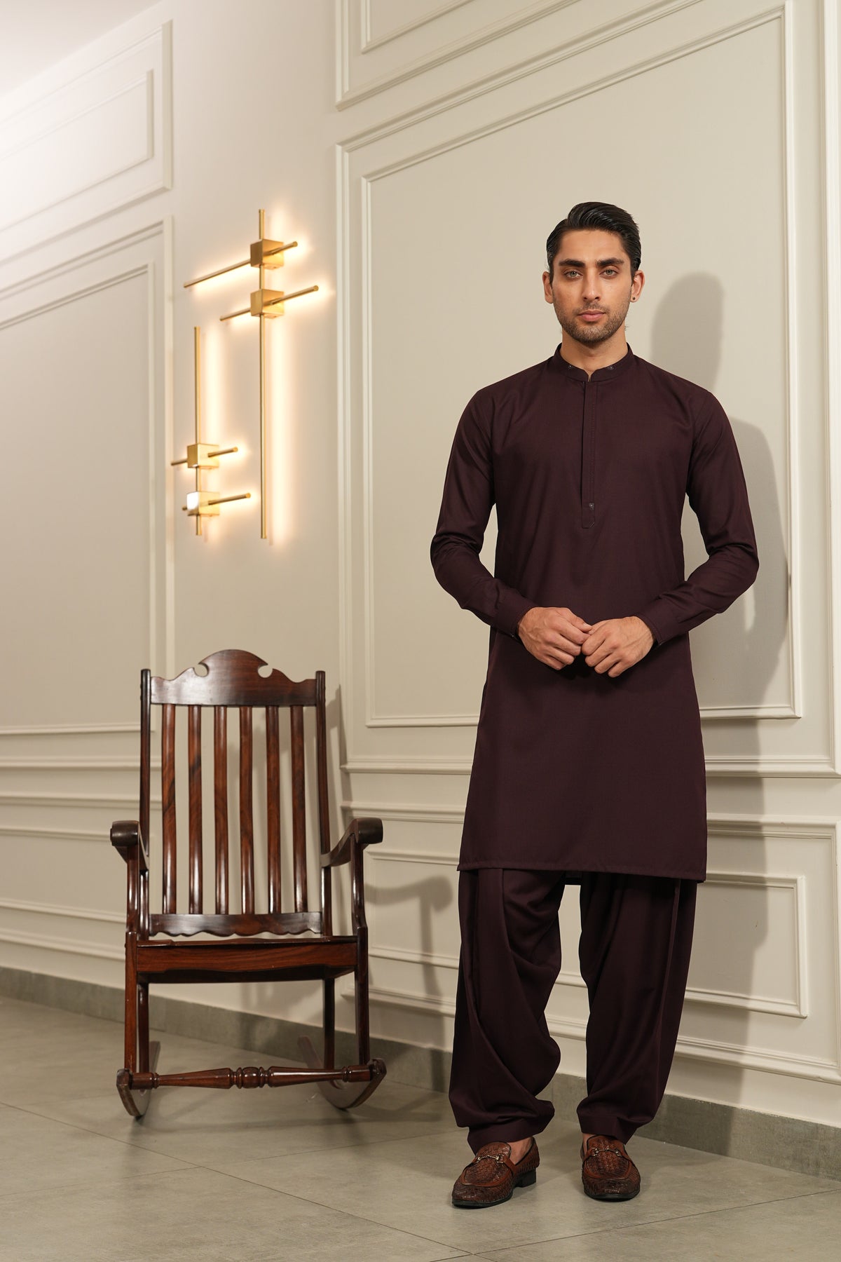 Mehroon Embroidered Kameez Shalwar S5-37