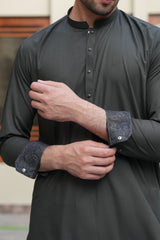 Green Embroidered Kameez Shalwar S5-13