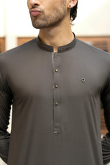 Army Green Contrast Kameez Shalwar S5-23