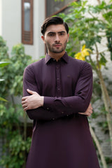 Mehroon Plain Kameez Shalwar S5-30