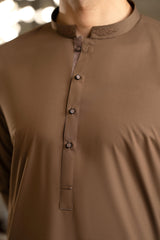 Brown Embroidered Kameez Shalwar S5-18