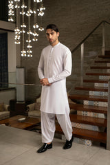 White Embroidered Kameez Shalwar S5-16