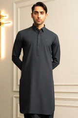 Gray Blue Embroidered Kameez Shalwar S5-28
