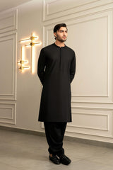 Black Embroidered Kameez Shalwar S5-19